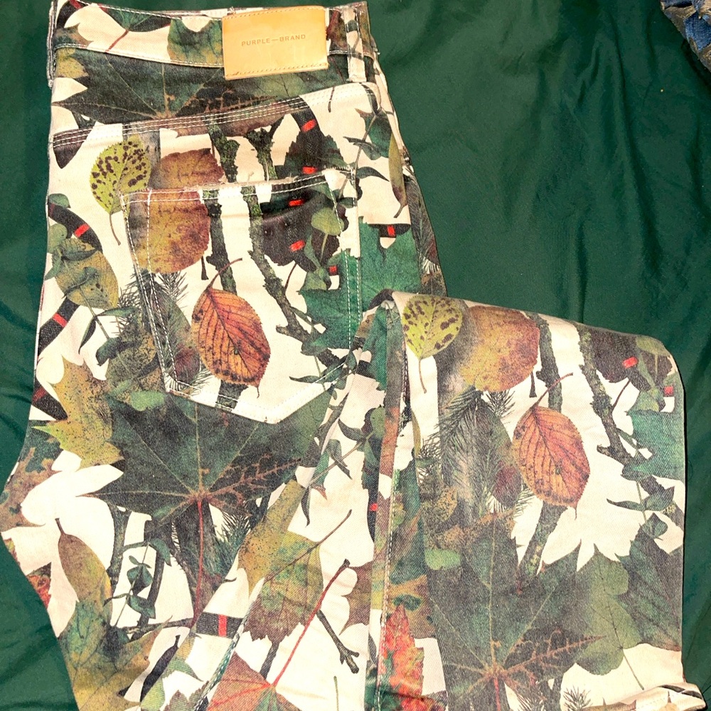 PURPLE BRAND SLIM FIT CAMO JEANS
